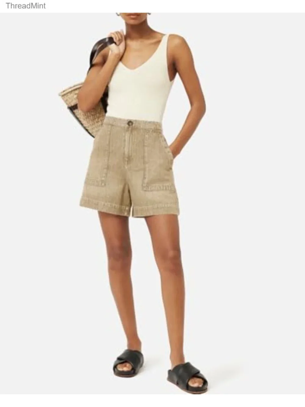 Women's High Waisted Denim Shorts Wide Leg Casual Summer
